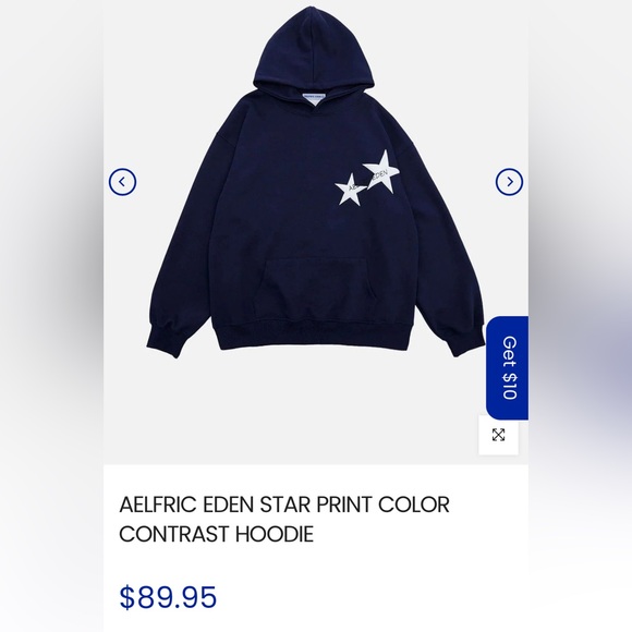 AELFRIC EDEN STAR PRINT COLOR
CONTRAST HOODIE - Picture 3 of 3